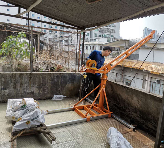 室外小吊機，樓房吊運機，樓頂?shù)踹\機